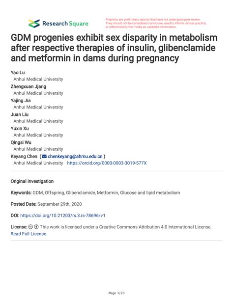 (PDF) GDM progenies exhibit sex disparity in metabolism after respective therapies of insulin ...