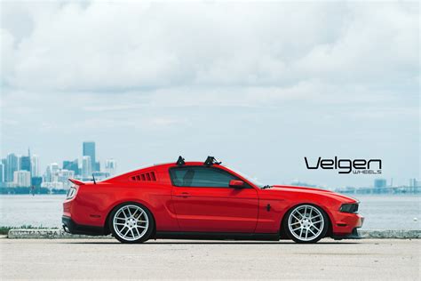 Slammed Mustang GT with Black Headlights on Velgen Wheels — CARiD.com Gallery