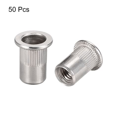 M8 304 Stainless Steel Rivet Nuts Flat Head Insert Nutsert 50 Pcs ...