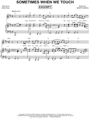 "Sometimes When We Touch" Sheet Music - 8 Arrangements Available ...