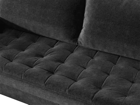 US Pride Furniture Mac Velvet 2 Seater Living Room Loveseat, Black | Bigbigmart.com