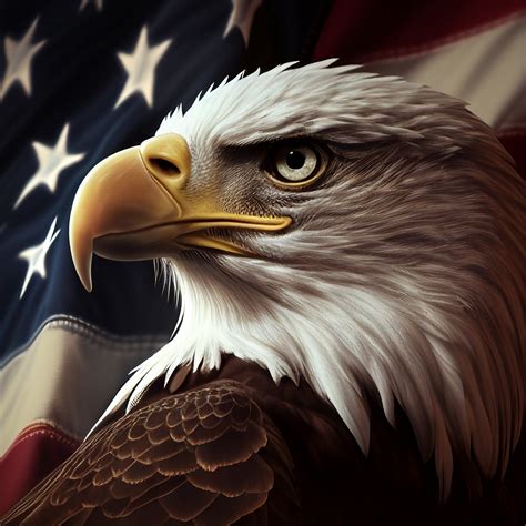 Bald Eagle With American Flag Background Digital Download for Posters ...