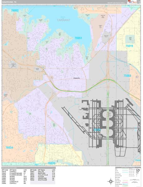 Grapevine Texas Wall Map (Premium Style) by MarketMAPS - MapSales