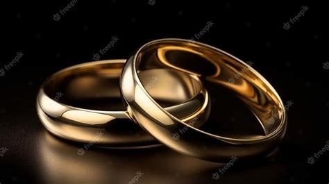 Premium Photo | Wedding gold rings on a black background generative ai