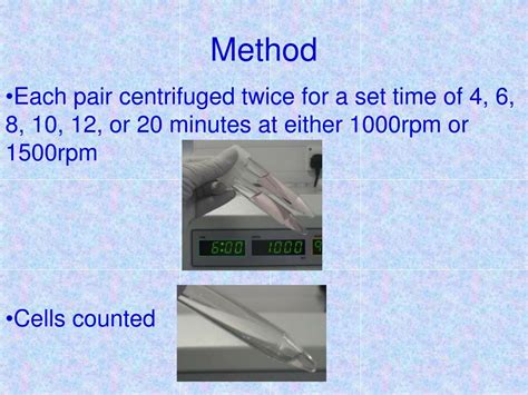 PPT - Effect of Centrifugation Time and Speed (G-Force) on Amniocyte Cell Yield PowerPoint ...