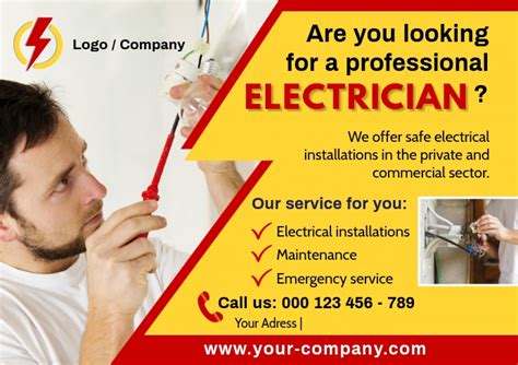 ELECTRICIAN Flyer Template | PosterMyWall