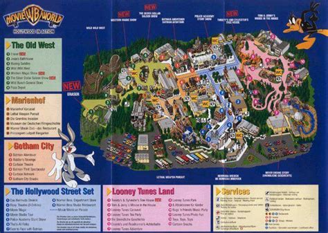 Theme Park Brochures Warner Bros. Movie World Map 2001 ...