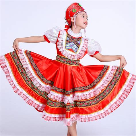 Girls Russian folk dance costumes dress European palace princess party stage performance drama ...