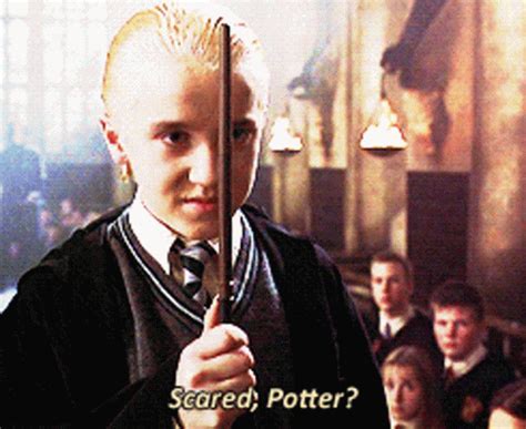 Draco Malfoy Harry Potter GIF - DracoMalfoy HarryPotter Scared ...