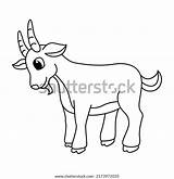 Cute Goat Cartoon Coloring Page Illustration Stock Vector Royalty Free  sketch template