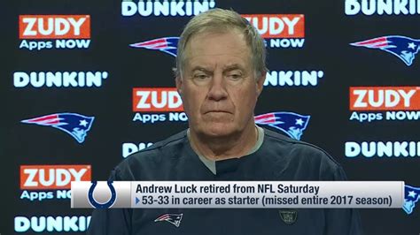 Bill Belichick learns about quarterback Andrew Luck's retirement during ...