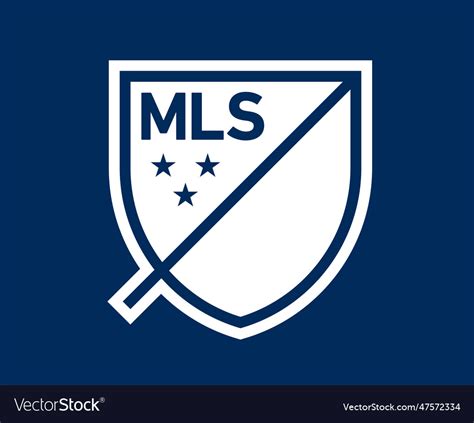 Mls logo blue and white symbol football usa Vector Image