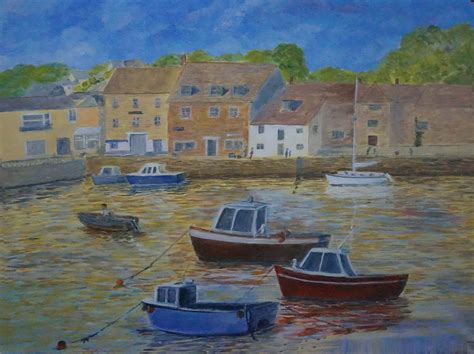 Padstow Harbour, Cornwall, original painting - Art Gallery SW Ltd