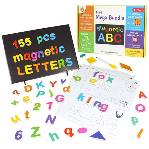 150+ Pcs Mega Bundle pack | Magnetic Alphabets Numbers Shapes for Kids 3 4 5 Years, with ...