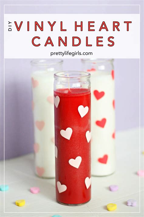 DIY Vinyl Heart Candles | The Pretty Life Girls