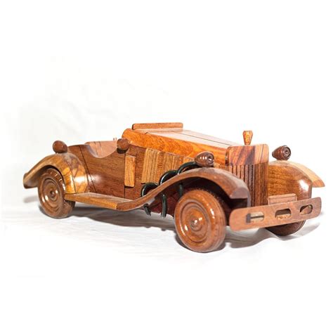 Vintager- Handcrafted Mahogany Wood Model Car