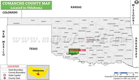 Comanche County Map, Oklahoma