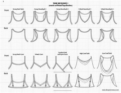 Fashion Sketch Templates - tops necklines. Full Set 1,300+ Mix & Match Adobe Illustrator flat ...