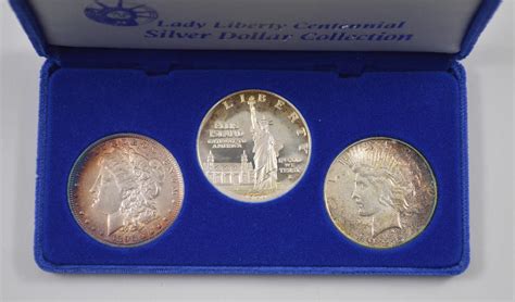 SILVER Coin Set Lady Liberty Centennial Silver Dollar Historic US ...