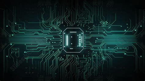 Cpu's And Chip Symbols At The Top Of A Black Circuit Board Powerpoint ...