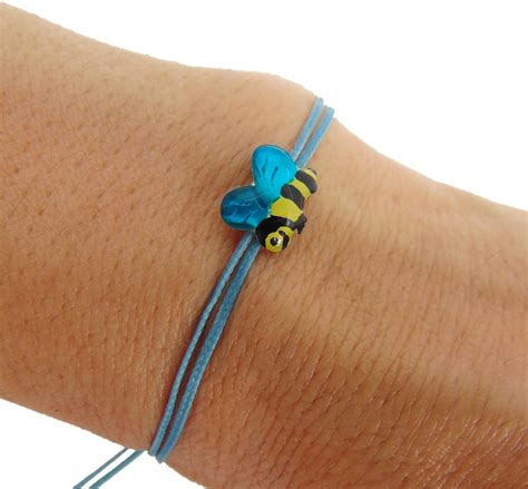 Bee Bracelet Sterling Silver Enamel Bracelet Adjustable Insect - Etsy