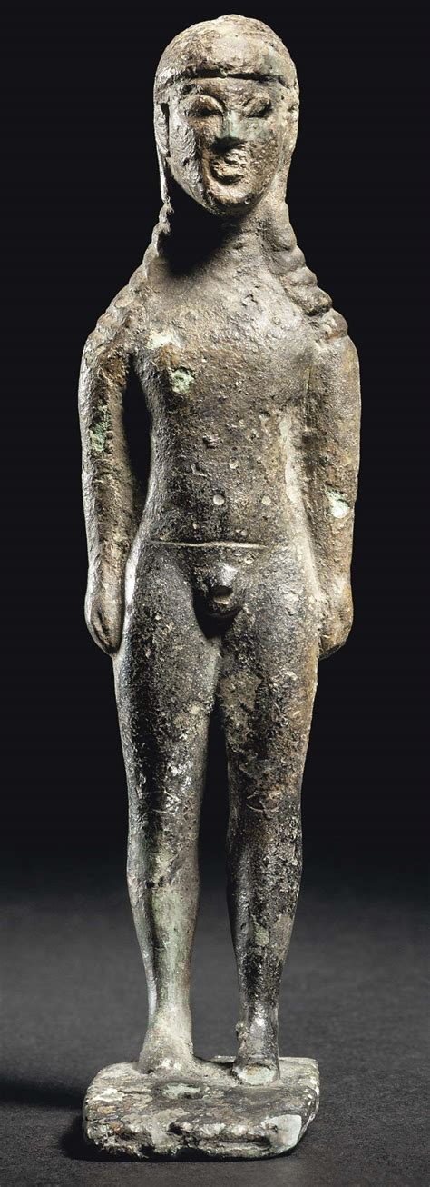 A GREEK BRONZE KOUROS , ARCHAIC PERIOD, CIRCA 610-580 B.C. | Christie's