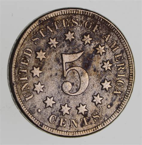 First US Nickel - 1867 - Shield Nickel - US Type Coin - Over 100 Years Old! | Property Room