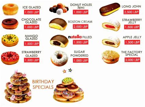 The Donut Factory Menu, Menu for The Donut Factory, Msaytbeh, Beirut ...