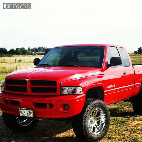 Wheel Offset 1999 Dodge Ram 1500 Aggressive 1 Outside Fender Suspension Lift 3 Custom Rims ...