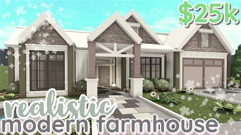 25k REALISTIC bloxburg modern farmhouse | house build | 1 story | *WITH VOICE* - YouTube