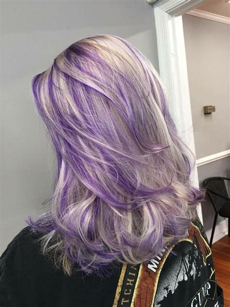 Inspiring ash blond and purple hair pic for lowlights in blonde ...