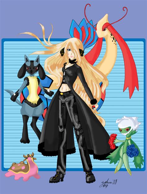 Cynthia and Her Team! - Pokemon Champion Cynthia Fan Art (36630410) - Fanpop