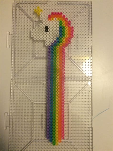 Unicorn bookmark made out of perler beads | Beaded bookmarks, Easy ...