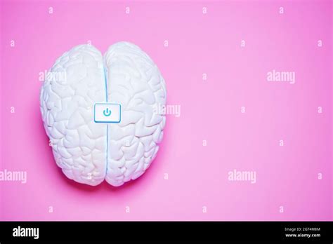 Turn on thinking - human brain with switch button Stock Photo - Alamy