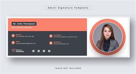Premium PSD | Email signature template design or email footer and personal social media cover ...