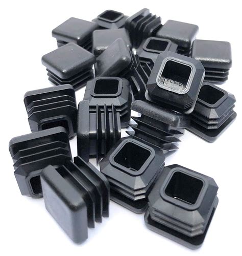 3/4 Inch Square Tubing End Cap 20 PK (14-20 Gauge Wall Tubing) Plastic Plugs/Square End Caps ...