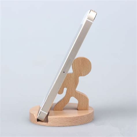 Creative Cute Natural Wooden cell Phone Stand #Natural, #Phone, #Stand, #Wood Iphone Holder ...