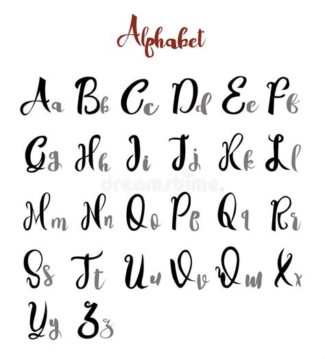 Alphabet Letters Lettering Calligraphy Vector Stock Vector ...