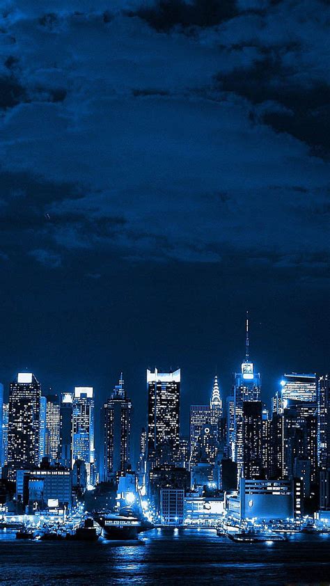 Metropolis Big City Night Skyline wallpaper ponsel HD | Pxfuel