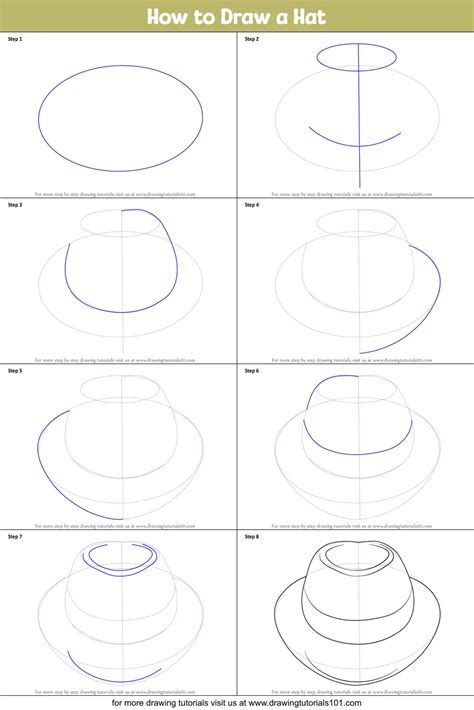 How to Draw a Hat (Hats) Step by Step | DrawingTutorials101.com