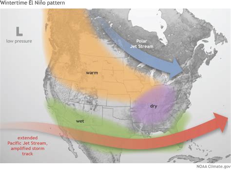 El Nino winter typical pattern for North America. - SnowBrains