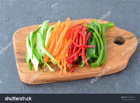 Julienne Mixed Peppers Photos and Images