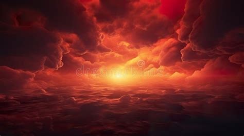 Dramatic Orange and Red Clouds, Sunrise Heaven Background Stock Image ...