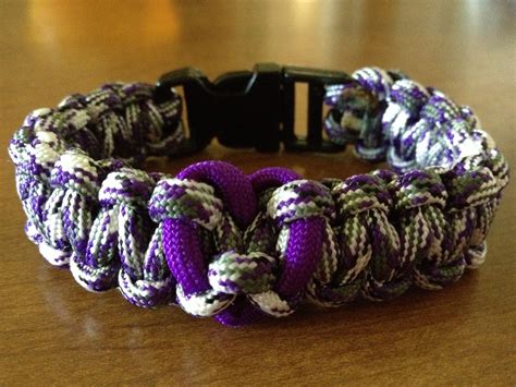 Epilepsy heart ribbon cobra/Solomon's heart Paracord bracelet. Paracord Bracelets, Rope Bracelet ...