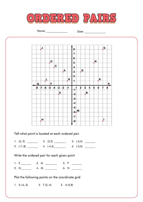 Coordinate Plane Plotting Points Worksheet