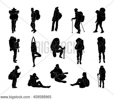 Hiker Silhouettes. Vector & Photo (Free Trial) | Bigstock