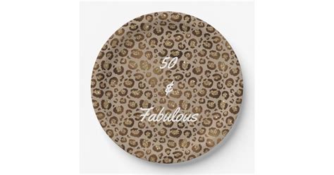 50 and Fabulous Cheetah Print Paper Plates | Zazzle