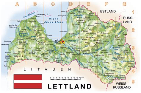 Detailed topographical map of Latvia. Latvia detailed topographical map ...