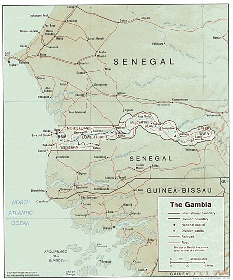 Detailed political and administrative map of Gambia. Gambia detailed political and ...