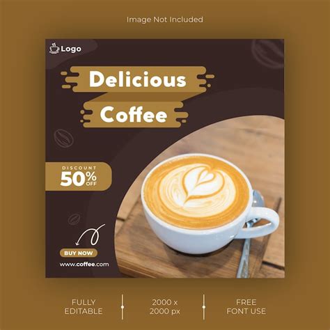 Premium Vector | Coffee instagram post template